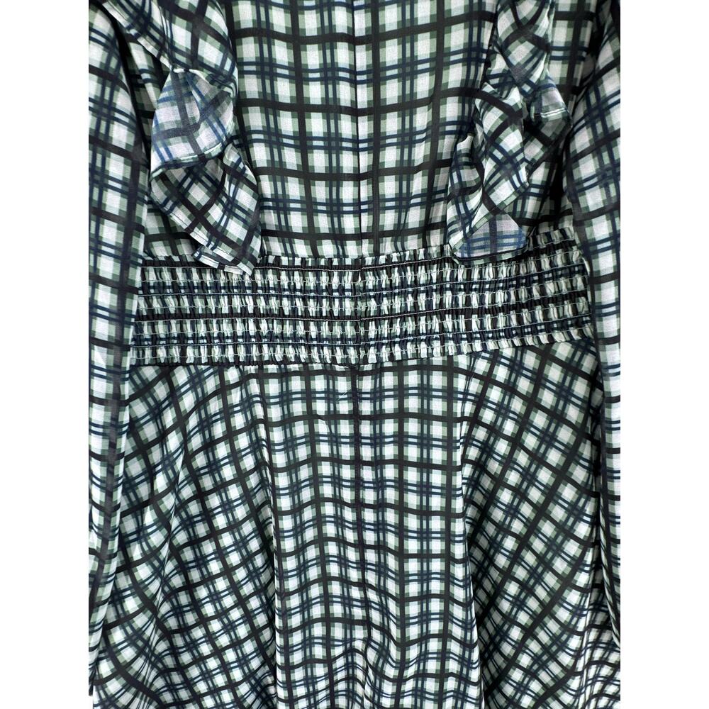 Anthropologie butch plaid green jumper dress pockets lined chic versatile M - Picture 8 of 10